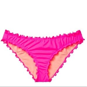 Victoria’s Secret Hot Pink Ruffled & Ruched Bikini Bottoms